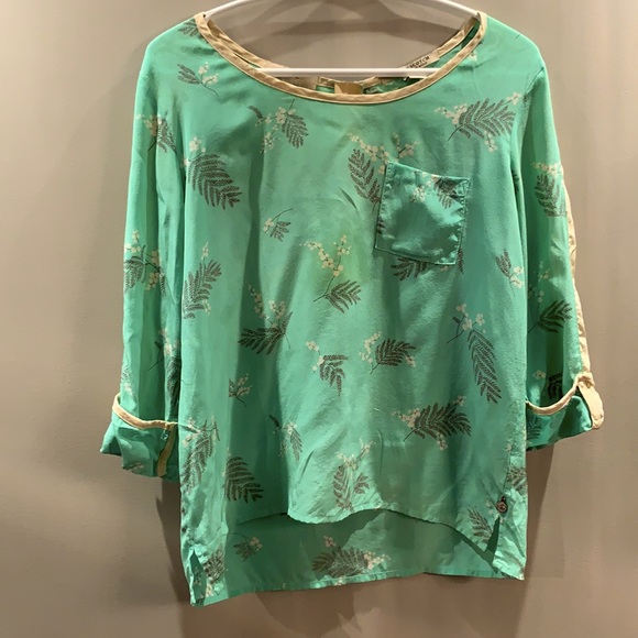 Scotch and Soda flower pattern neon green blouse - Picture 1 of 10